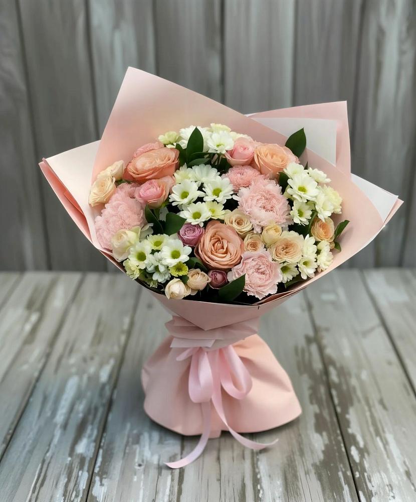 Букет цветов из: Гвоздики, Розы и Хризантемы в Бессоновке