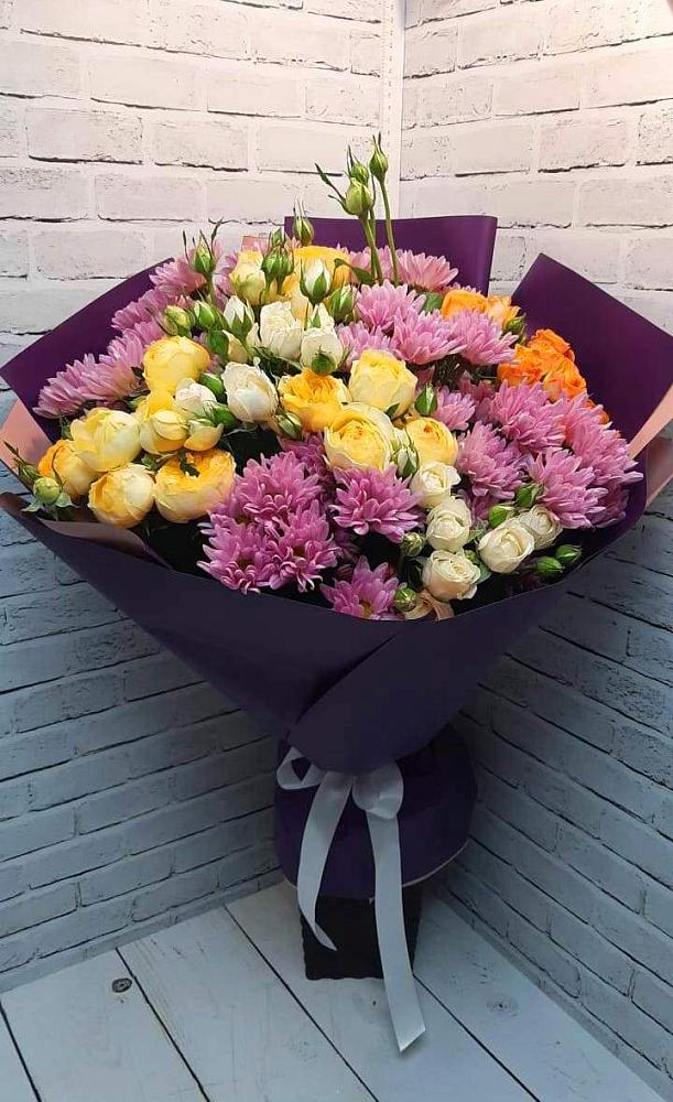 Букет цветов из: Хризантемы и Розы в Бессоновке