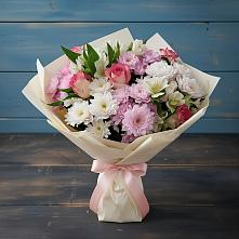 Букет цветов из:  Хризантемы, Альстромерии и Розы в Бессоновке