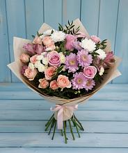 Букет цветов из:  Хризантемы, Розы и Альстромерии в Бессоновке