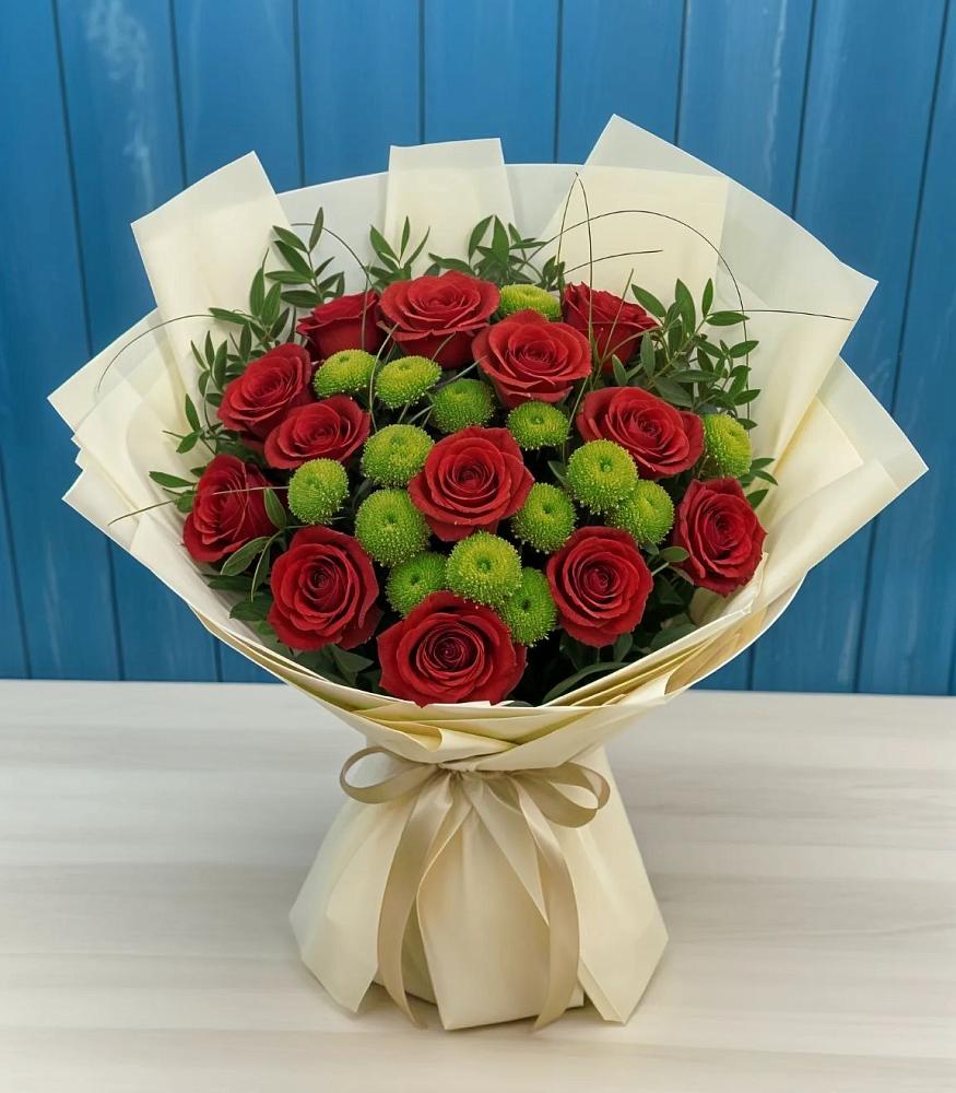 Букет цветов из: Розы и Хризантемы в Бессоновке